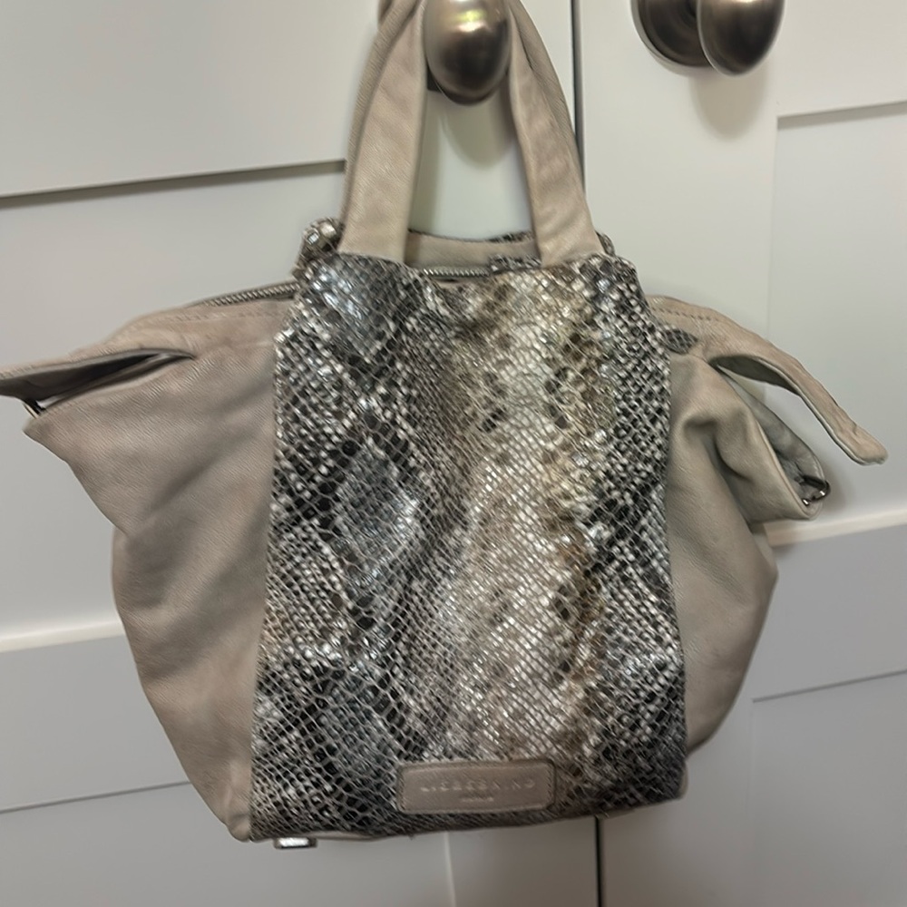 Liebeskind Gray Snake Print Tote